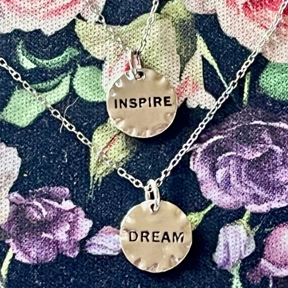 🆕 925 Sterling Silver Dream & Inspire Set of 2 Necklaces